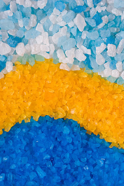 Colorful bath salt, background stock photo