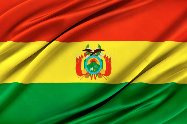 Colorful Bolivia flag waving in the wind. Colorful Bolivia flag waving in the wind. 3D illustration. king kong monster stock pictures, royalty-free photos & images