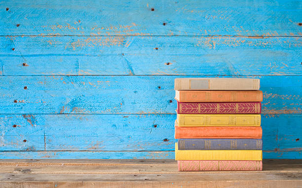 colorful books stock photo