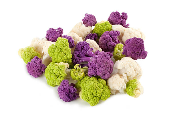 Colorful Cauliflower florets stock photo
