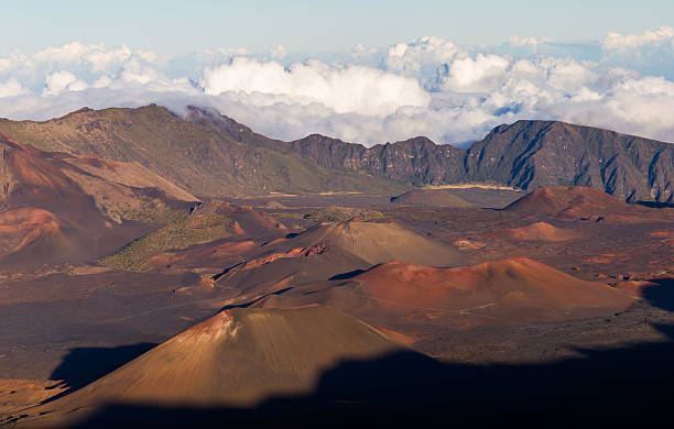 Colorful Cinder Cones Inside Haleakala Crater stock photo
