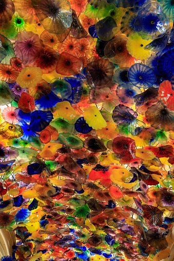 Colorful Fiori Di Como Glass Flower Structure By Sculptor Chihuly
