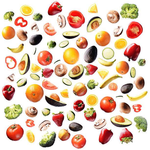 Colorful Healthy Food Pattern stock photo