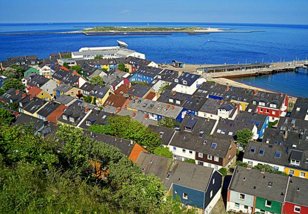colorful houses in Helgoland stock photo