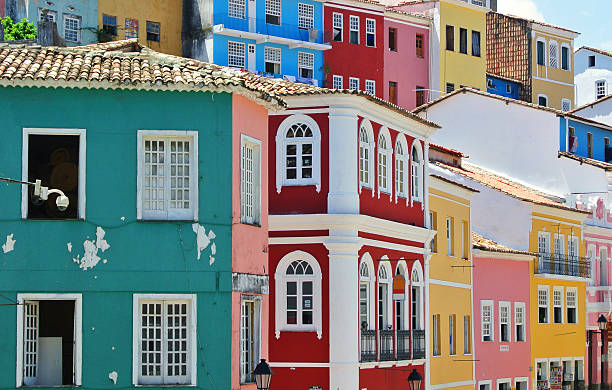 colorful houses of Pelourinho Pillory in Salvador of Bahia bahia state stock pictures, royalty-free photos & images