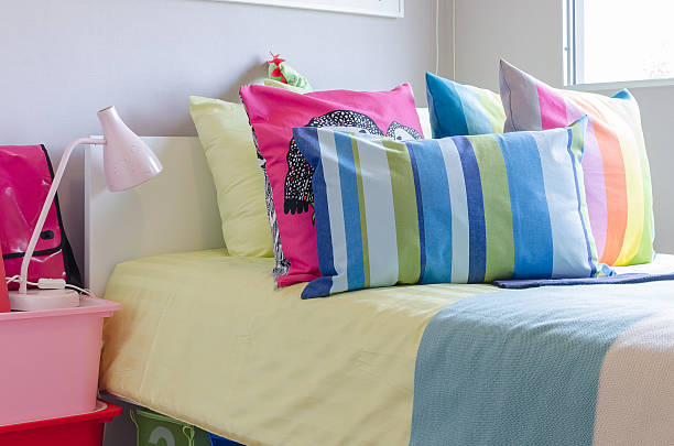colorful kid bedroom stock photo