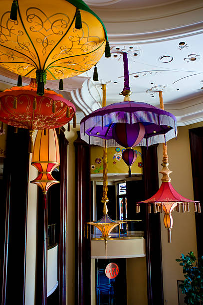 Colorful lamps stock photo