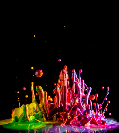 Colorful Paint Splashing Stock Photo - Download Image Now - iStock