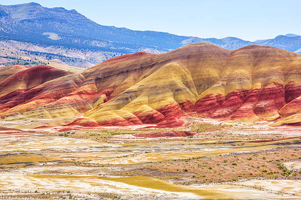 Colorful Painted Hills National Landmark, Oregon John Day Fossil Beds National Monument. Painted Hills, Oregon. fossil site stock pictures, royalty-free photos & images
