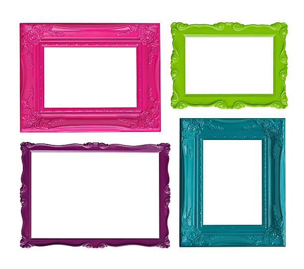 colorful picture frames - bontgekleurd fotos stockfoto's en -beelden