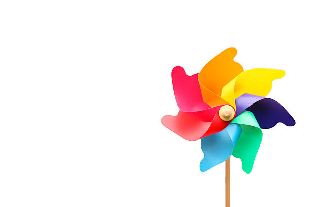 Colorful Pinwheel on White Background stock photo