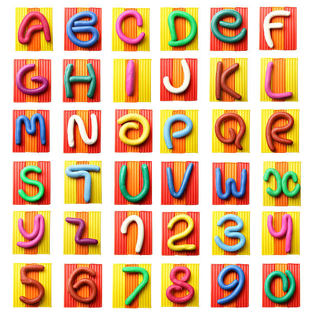 colorful plasticine alphabet - 6 7 ��r bildbanksfoton och bilder
