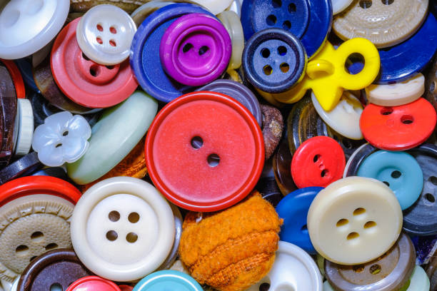 Colorful sewing buttons collection stock photo