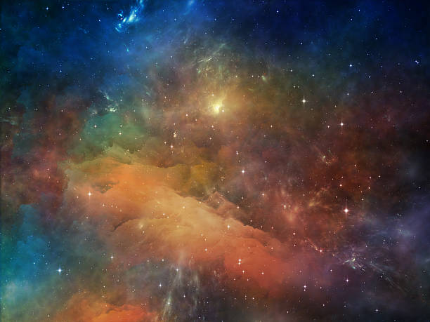 Colorful Space Deep Space series. Backdrop composed of nebula, stars and colors and suitable for use in the projects on astronomy, science, space and religion e=mc2 stock pictures, royalty-free photos & images
