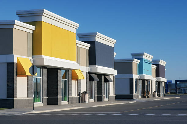 Colorful Store Building Exteriors stock photo