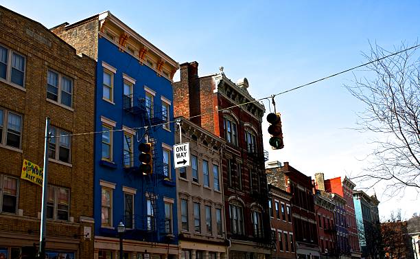Colorful Street in Cincinnati, Ohio stock photo
