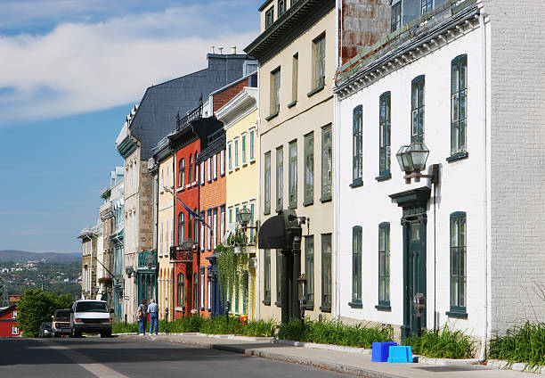 Colorful street in Old Quebec City  buzbuzzer quebec city stock pictures, royalty-free photos & images
