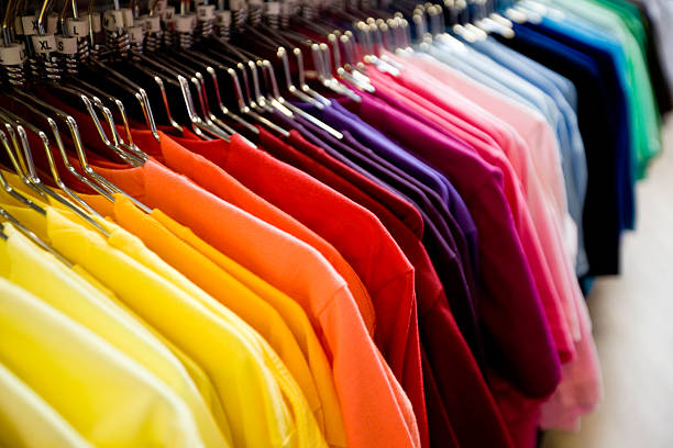Colorful T-shirts stock photo