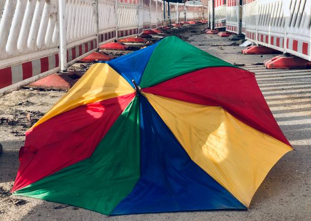 colorful umbrella stock photo