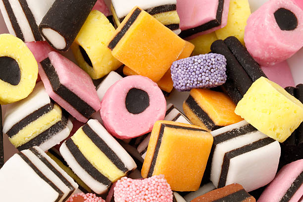 Colourful confectionary background stock photo