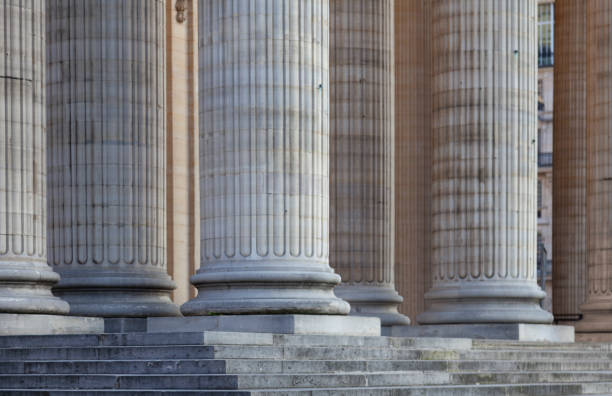 columns of a tribulal stock photo