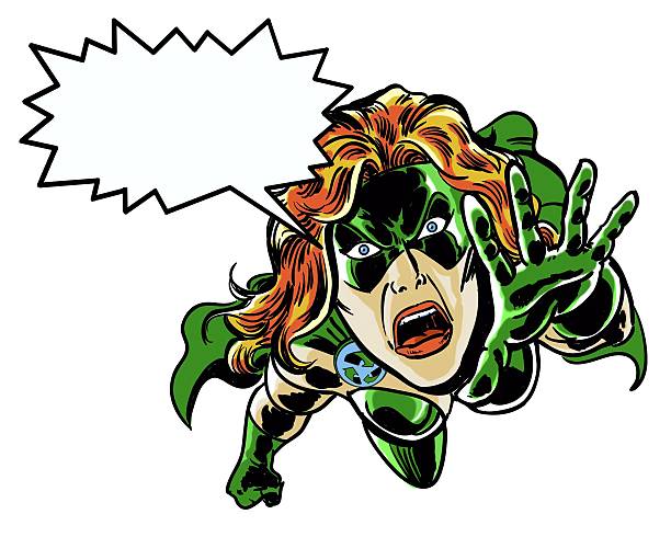 comic book recycle hero in a panic over the environment stock photo