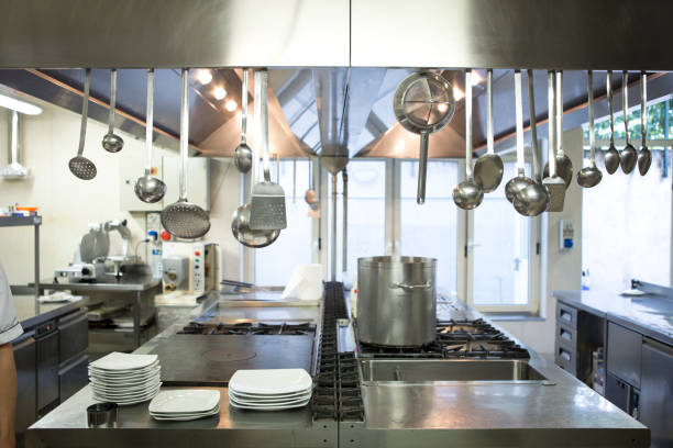 Commercial kitchen Interior shot of a commercial kitchen. commercial kitchen stock pictures, royalty-free photos & images