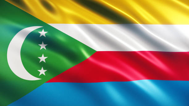 флаг коморских островов - comoros стоковые фото и изображения