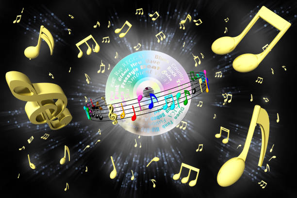 compact disc music universe background - 3D illustration stock photo