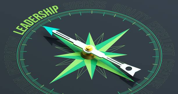 leiderschap kompas concept 3d rendering - leader stockfoto's en -beelden