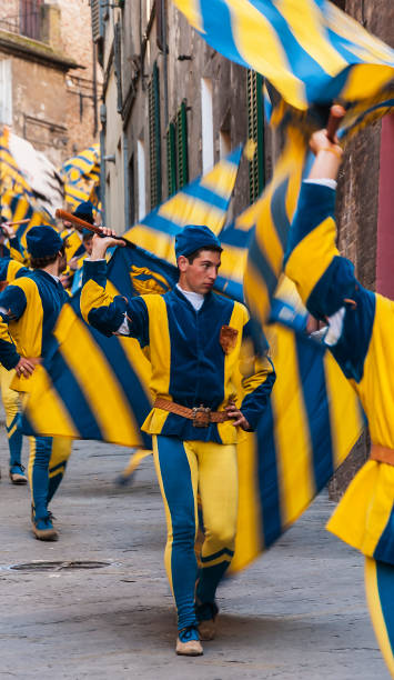 competitions of the flag wavers and the parade of the districts, Tartuca stock photo