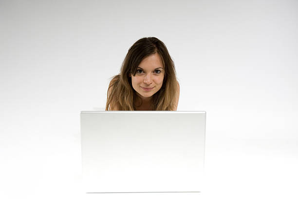computer woman stock photo
