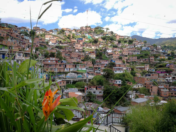Comuna 13 in Medellin, Colombia stock photo