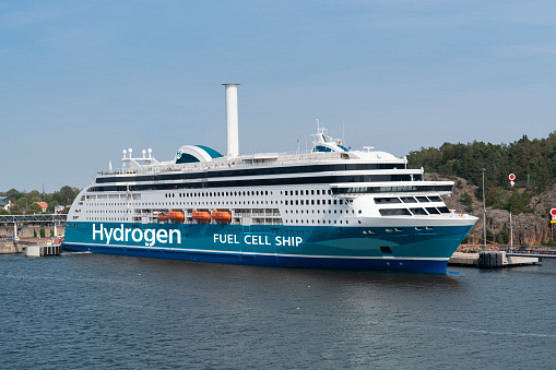 A hydrogen fuel cell ferry ship. Concept