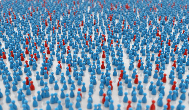 concept of Infectious disease spreading within a population red and blue checkers symbolizing a contagious epidemic, 3d illustration spreading stock pictures, royalty-free photos & images