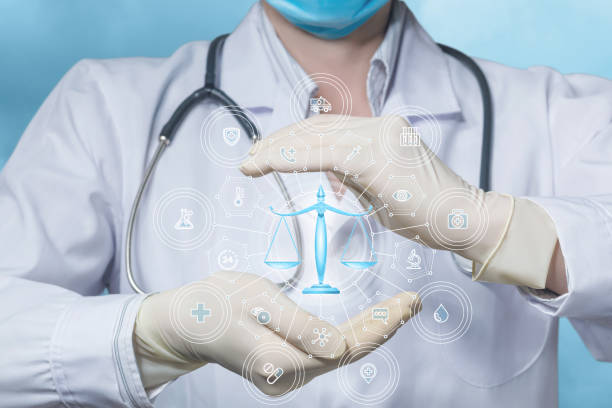 Concept of legal protection in medical practice. stock photo