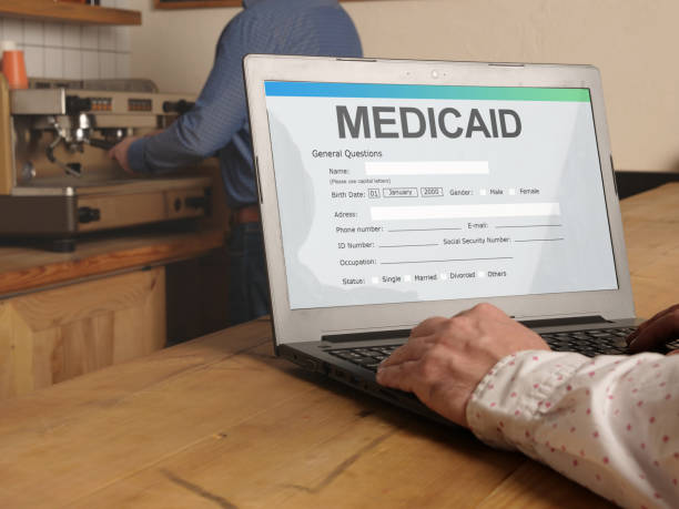 Conceptual photo is showing a hand written text Medicaid stock photo