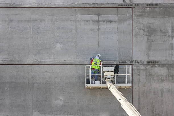 Concrete Worker Construction Equipment stock photo
