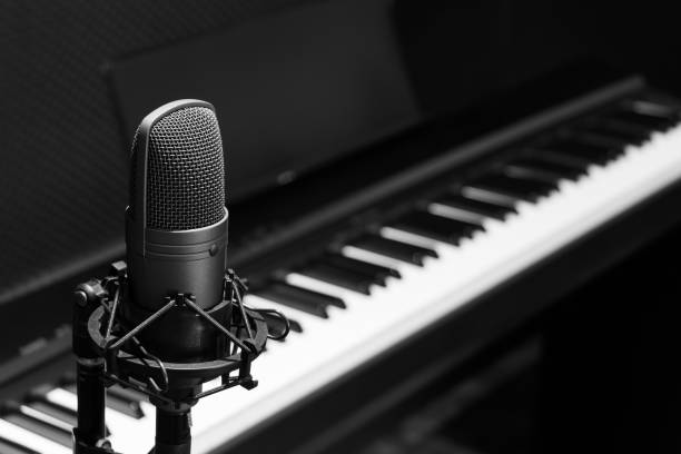 Image result for microphone and piano