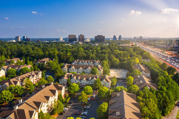 Condos in Atlanta suburbs just next to Highway GA 400 Condos in Atlanta suburbs just next to Highway GA 400 roswell stock pictures, royalty-free photos & images