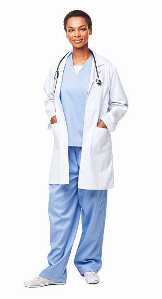 Confident African American Female Healthcare Worker - Isolated stock photo