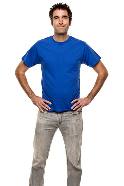 Confident Man Posing Three Quarter Portrait Portrait of a man on a white background. http://s3.amazonaws.com/drbimages/m/doncam.jpg hand on hip stock pictures, royalty-free photos & images