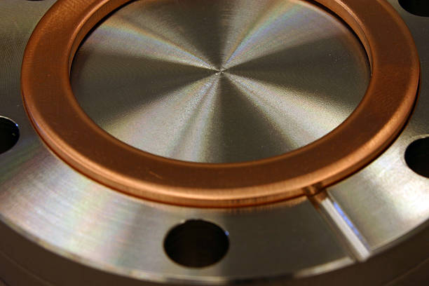 Conflat Flange with copper o-ring stock photo
