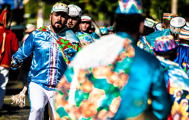 congada of ilhabela - traditional folk festival in Brazil stock photo