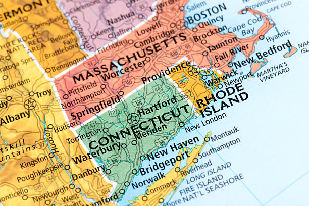 Connecticut Map of Connecticut State.  map of new england states stock pictures, royalty-free photos & images