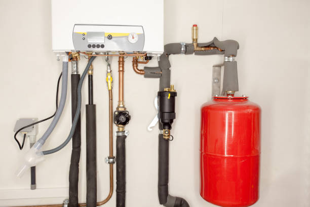 conexión de calefacción y agua caliente - gas pump fotografías e imágenes de stock
