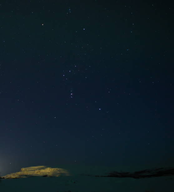 constellation of Orion upon the snow near Kilpisjärvi lake, in Lapland, Finland kilpisjarvi lake stock pictures, royalty-free photos & images