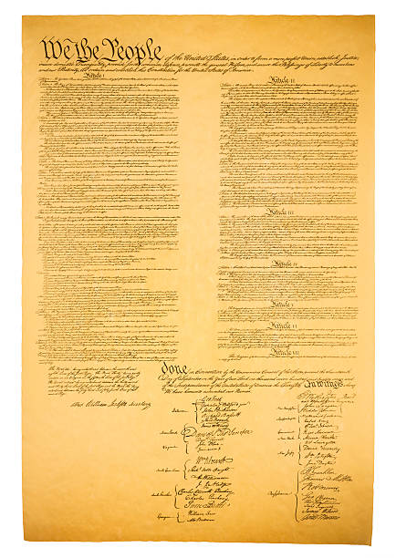 USA Constitution isolated on white American Declaration of Independence declaration of independence stock pictures, royalty-free photos & images