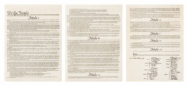 US Constitution - XXXL "A copy of the original, entire three page text of the US Constitution.  Isolated on white.Also see:" declaration of independence stock pictures, royalty-free photos & images