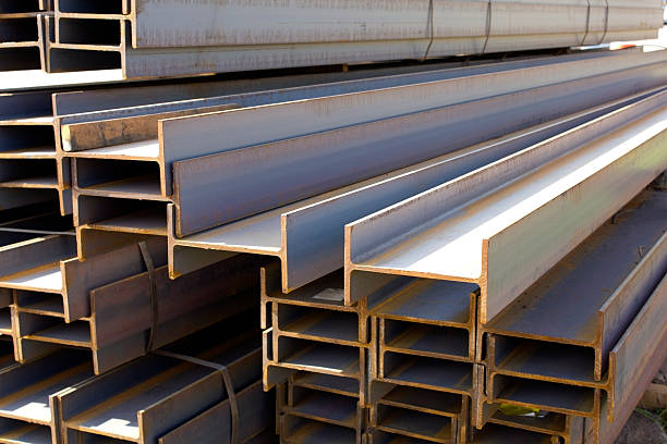 Construction iron bars Photo of new iron girders. girder stock pictures, royalty-free photos & images